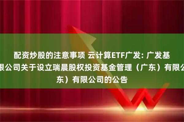配资炒股的注意事项 云计算ETF广发: 广发基金管理有限公司关于设立瑞晨股权投资基金管理(广东)有限公司的公告